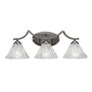 Toltec Lighting Zilo 3 - Light Vanity in  Graphite with 7" Italian Ice Shade - 1 of 1