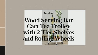 Black and Gold Round Wood Bar Cart with Wine Rack