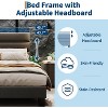 Homhougo Full Size Bed Frame with Adjustable Headboard, Fabric Upholstered and Wooden Slats Support, Heavy Duty Mattress Foundation, Grey - 4 of 4