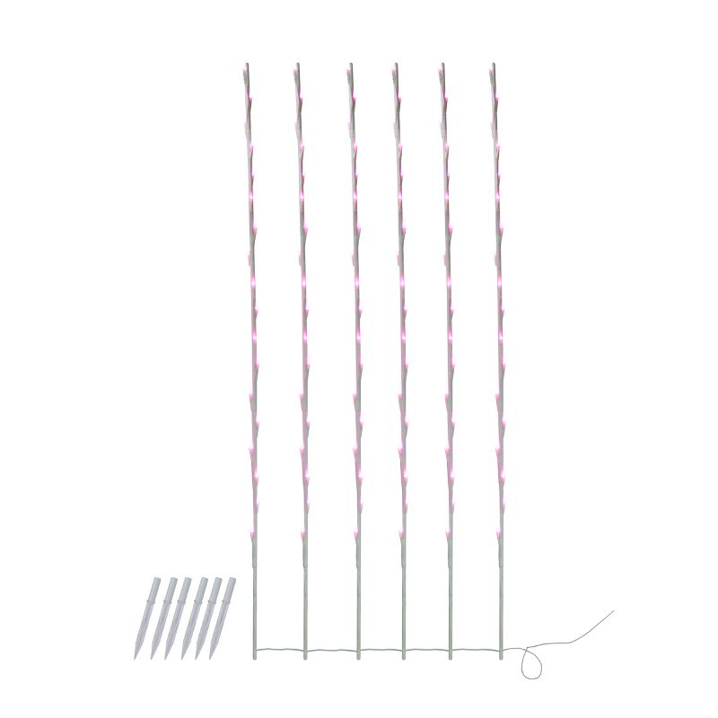 Northlight 108 Pink Pre-Lit LED Branch Patio Outdoor Garden Novelty Christmas Light Stakes - 8.5 ft White Wire, 1 of 3