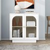 CuisinSmart Modern Buffet Cabinet with 2 Doors Acrylic & Adjustable Shelf, Coffee Bar Cabinet with Gold Handles for Living Room Kitchen - 4 of 4