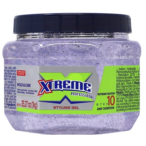 Xtreme Pro-Expert Blue Styling Hair Gel, 24-Hours Control With Aloe Vera,  8.81 oz Jar (Pack of 24)