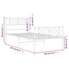 vidaXL White Steel Bed Frame with Headboard and Footboard - Robust Metal Bed Base with Extra Storage Space - 4 of 4