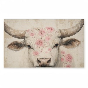 Stupell Industries Floral Kissed Cow Printed Outdoor Door Mat, design by Heidi Kuntz, 18"x30" - 1 of 4