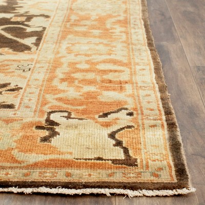 Hand-Knotted Artisanal Brown/Rust Wool Rug 6' x 9'