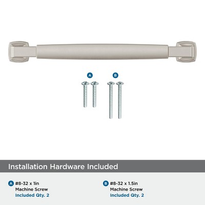 Satin Nickel Brushed Cabinet Drawer Pull with Mounting Hardware