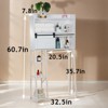 FONTOI Over The Toilet Storage Cabinet with Toilet Paper Stand, Bathroom Organizer with Sliding Door for Bathroom, Laundry, White, 7.8"*60.7"*32.5" - 3 of 4