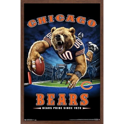 Trends International Nfl Chicago Bears - End Zone 17 Framed Wall Poster  Prints Mahogany Framed Version 22.375 X 34 : Target