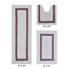 Hotel 3 PC Bath Rug 100% Premium Cotton Tufted Weave Two Tone Reversible Bathroom Rug, Super Soft Absorbent, Machine Washable Bath Mat - 2 of 4