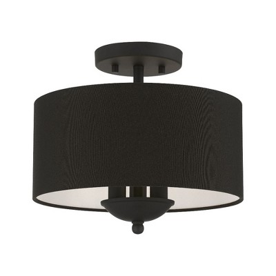Livex Lighting Birchwood 3 - Light Semi-Flush Mount in  Black