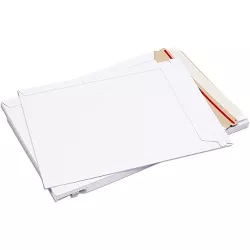 Juvale 25-Pack White Rigid Mailing Envelopes Document Stay Flat Mailers Self Adhesive Flap, 9 x 11.5 in