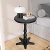 GlasFlength Coffee Tables Round Side Table Small Drink Table Small Accent Pedestal Table for Living Room Corners, Black, 15.75"*15.75"*21.65" - 3 of 4