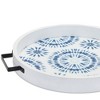 Melrose Round Wooden Tie-Dye Design Tray (Set of 2) - 3 of 3