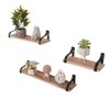Floating Shelves, Rustic Wood Shelves, 3 Sets of Wall Mounted Shelf for Bathroom Decor, Bedroom, Living Room and Plants - 4 of 4