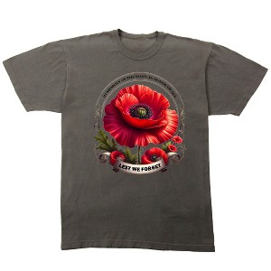 Memorial Day Poppy In Memory Of The Many Men’s Charcoal Crew Neck Short Sleeve T-shirt - 1 of 4