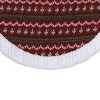 Northlight 20" Red and Green Lodge Knitted Mini Christmas Tree Skirt with High Pile Fleece Trim - 3 of 3