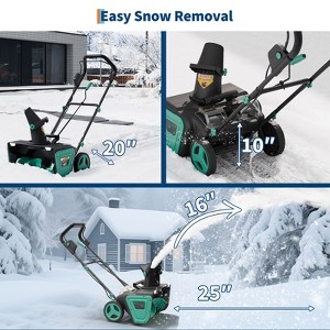 Metal Push Lithium Battery Snow Blower 20in with 40V Lithium Ion, Brushless Motor, Wide Snow Clearing Path, 8 Inch Snow Depth Capacity, and LED Light - 1 of 4