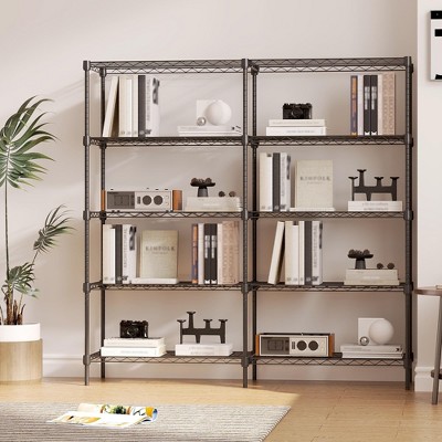5 Tier Wire Shelving Garage Shelving Heavy Duty Adjustable Garage Shelves, Storage Rack, Basement Pantry Utility Storage Shelves