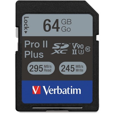 Verbatim 64GB Pro II Plus 1900X SDXC UHS-II V90 U3 Class 10 Memory Card