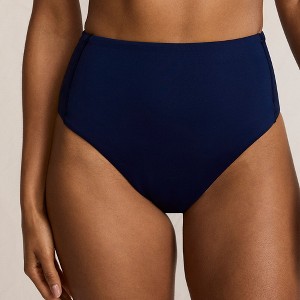 Lands' End Women's Tugless QuickDry High Waisted High Leg Bikini Bottoms - 1 of 4