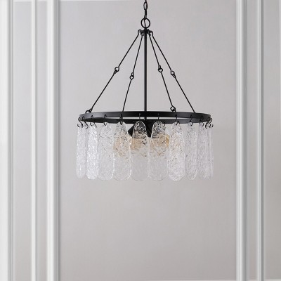 Aremythia Black Iron and Crystal 6-Light Chandelier