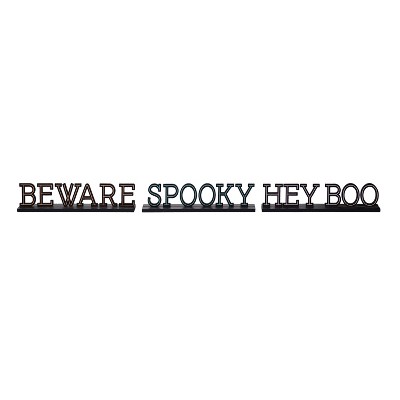 Transpac MDF Pastel Halloween Word Tabletop Decor - Freestanding Signs for Festive Halloween Home Decoration