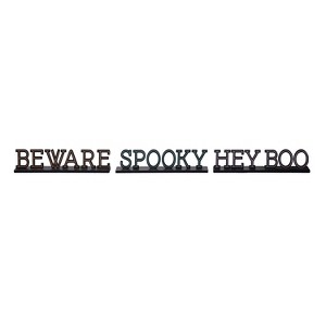 Transpac MDF Pastel Halloween Word Tabletop Decor - Freestanding Signs for Festive Halloween Home Decoration - 1 of 1