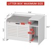 Cat Litter Box Enclosures with Top Opening with Cushion, Litter Box Furniture Hidden, Wooden Cat Washroom Indoor - 3 of 4