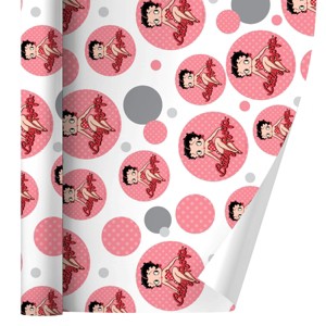 Betty Boop Pink Polka Dots Gift Wrap 30" x 72" - 1 of 4