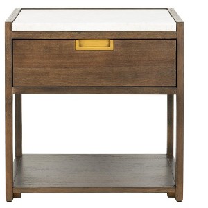 Adeline 1 Drawer Nightstand - Dark Chocolate - Safavieh. - 1 of 4