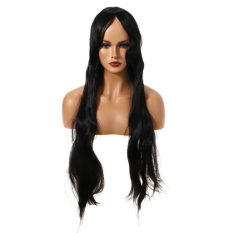 Unique Bargains Wigs for Women Human Hair Wigs for Women 31" with Wig Cap Long Hair, 1 of 7