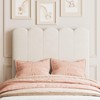 Twin Bed Frame with Under-Bed Drawer, Upholstered Platform Bed with Wave Headboard for Kids/Girls No Box Spring Needed - 4 of 4