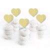 Big Dot of Happiness Gold Glitter Heart - No-Mess Real Gold Glitter Dessert Cupcake Toppers - Valentine's Day Party Clear Treat Picks - Set of 24 - 2 of 4
