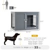FURNIinspire Pet Crates And Houses Pet Kennel Cage Dog Crate Furniture With Double Doors For Small To Medium Dog, Gray, 21.8"*32.8"*23.5" - 3 of 4