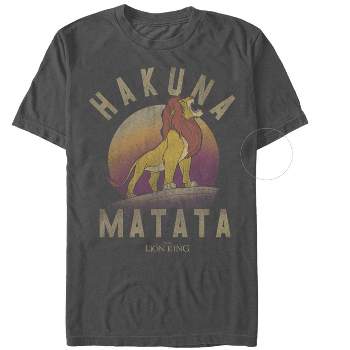 Men's Lion King Hakuna Matata National Park Emblem T-shirt - Charcoal ...