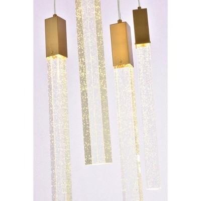 Satin Gold Crystal LED 10-Light Island Pendant