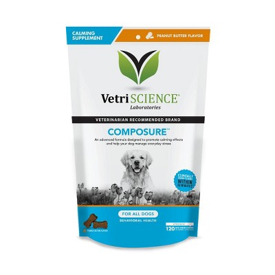 Vetriscience Laboratories Composure Behavioral Health Bite-Sized Peanut Butter Flavor Dog Chews, 120 ct