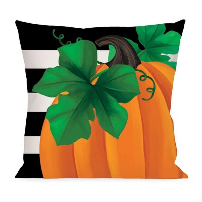 Evergreen Pumpkin Stripe Outdoor Pillow Cover : Target