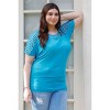 Slickblue Plus Size Striped Top for Women, Bell Short Sleeves, Round Neck Tee, Color and Size Options - 3 of 4