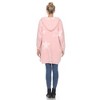 Maternity Hooded Open Front High Pile Fleece Coat -White Mark - 3 of 4