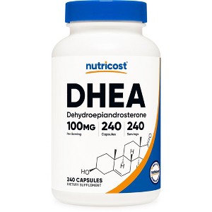 Nutricost DHEA 100mg, 240 Capsules - Gluten Free, Soy Free, GMO Free, Supplement - 1 of 4