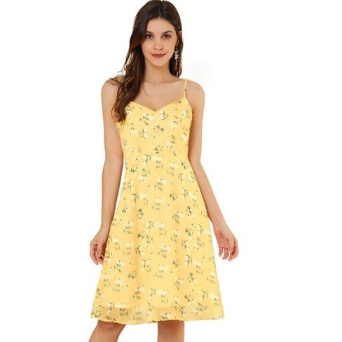 Yellow spaghetti sale strap sundress