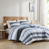 3Pcs Stripe Print Comforter Sets, Contemporary Style Lightweight Fluffy Bedding, Premium Textile Bed Set with Matching Shams - 2 of 4