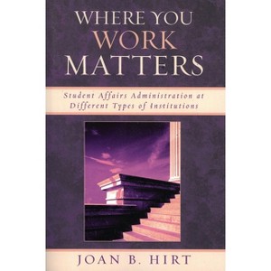 Where You Work Matters - (American College Personnel Association) by  Joan B Hirt (Paperback) - 1 of 1