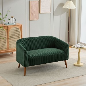 NicBex 50.78 Inch Modern Loveseat Couch,Corduroy 2-Seat Sofa with Wooden Legs for Small Space,Bedroom,Apartment - 1 of 4
