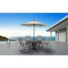 Four Seasons Courtyard 9 Foot Palermo Market Patio Umbrella Round Outdoor Backyard Shaded Canopy with Push Button Tilt and Aluminum Pole, Gray - 2 of 4