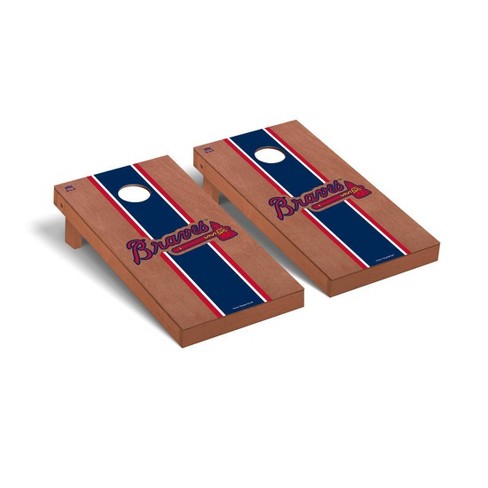 Atlanta Falcons red and black stained cornhole boards ACA