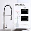 Munora 23.62" High Arc Pull-Out Kitchen Faucet with Water Filter, Brushed Nickel Finish, Single Handle Commercial Modern Design - 2 of 4