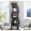 Gulches 5-Tier Corner Shelf, Modern Wall-Mounted Corner Bookshelf Bookcase for Living Room Storage - 2 of 4