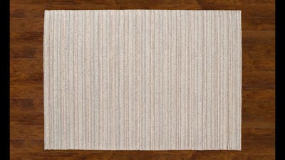 Handmade Light Gray Wool and Viscose Striped Accent Rug 2' x 3'